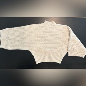 Marc New York Cream Turtleneck Crop Kimono Sweater Medium
